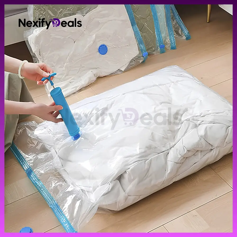 Vacuum Storage Bag (40×60 2pcs, 50×70 1pc, 60×80 1pc) + 1 Handpump + 1 Electric Pump (Free)